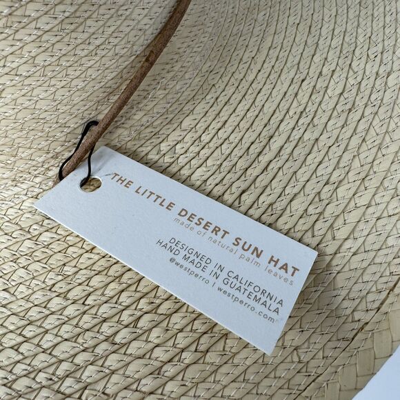 West Perro Little Desert Sun Hat - Natural Guatemalan Palm New Size 6 - Picture 6 of 7